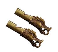 UPKOCH Silbato De Cobre Cabeza De Dragón, Portátil y Fuerte, 2 Unidades, Llavero Para Seguridad y Camping, Adecuado Para Actividades Al Aire Libre y Entrenamiento Deportivo