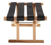 UPKOCH Silla Plegable Portátil para Pesca y Camping, Taburete Pequeño de Madera y Poliéster, Altura 28 Cm, Color Negro Martín, Ligero y Resistente para Senderismo y Actividades al Aire