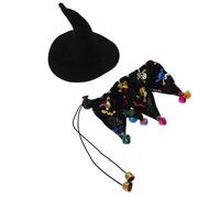 UPKOCH Sombrero de Bruja para Perros Disfraz de Mago con Cascabel de Bruja para Mascotas para Halloween y Fiestas de Cosplay para Perros y Gatos Pequeños
