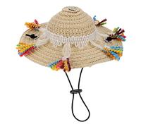 UPKOCH Sombrero De Paja Borlas para Mascotas Sombrero De Paja para Perro para Fiestas De Mascotas para Gato Personalizado