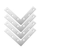 UPKOCH Soportes Angulares de Acero Inoxidable 2 Mm de Grosor 120 X 120 Mm, Escuadras Planas para Madera y Bricolaje, 4 Unidades para Refuerzo y Montaje Resistente