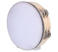 UPKOCH Tamburina de juguete de música alabanza de pandereta Tamburina de adoración de campana sacudida a mano pandereta escolar de campana de doble