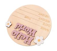 UPKOCH Tarjeta Colgante de Crecimiento de Letrero de Madera para Letrero de Bienvenida de Accesorio de Decoración de Guardería para Fotos Decoración Floral
