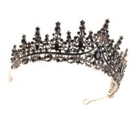 UPKOCH Tiara de Boda Negra Vintage Gemas de Imitación Diadema Barroca para Novia Tocado Elegante para Cumpleaños y Eventos Obsequios Accesorio Femenino de Aleación Alfileres