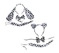 UPKOCH Tocados con Estampado de Perros Manchados para Cosplay, Accesorios para Actuaciones Infantiles, Tres Piezas, Materiales Cómodos y Seguros, Uso en Fiestas y Representaciones Escolares