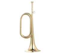 UPKOCH Trompeta de cornetas banda bugle trompeta estándar trompeta de cuerno trompetas instrumento de cuerno trompeta de corneta trompeta para principiantes cobre Dorado