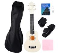 UPKOCH Ukelele Fácil de Aprender de 12 Pulgadas para Principiantes y Niños Mejor Sonido Instrumento Musical Material Basswood, Color Blanco, Adecuado para Cantar y Regalar