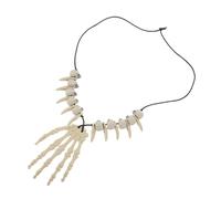 UPKOCH Vintage Skull Necklace With Skeleton Hand Pendant Unisex Gothic Choker For Halloween Costume Lightweight Plastic Bone Jewelry For Punk And Cosplay Enthusiasts