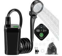 Uplayteck Ducha Portatil Camping, Recargable 6000 mAh Ducha de Portátil, IPX7 Impermeabilización Ducha Camper con Alcachofa, Manguera e Indicación de Temperatura, para Camping, Viajes, Playa