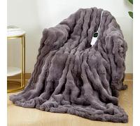 Uplayteck Manta Electrica Grande, Felpa Suave Lavable, 150×200cm | 8 Niveles de Calor, 6 Temporizadores, Manta Eléctrica Suave, Acogedora, Calentamiento Rápido y Apagado Automático