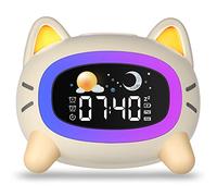 Uplayteck Relojes Despertadores para Niños, Luces-Despertador Infantiles con 5 Luz Nocturna 4 Niveles de Luz Ajustables y 7 Música para Dormir, Recargable Despertador con Función Snooze para Niños