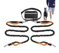 Upliftjoys Dog Leash, 2025 New Hands Free Dog Leash with Zipper Pouch, Dual Padded Handles Leashes for Small Medium Large Dogs(Orange,Double Rope)