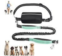 Upliftjoys Dog Leash, Upliftjoys Hands Free Dog Leash with Zipper Pouch, Dual Padded Handles Dogs Leashs, for All Dogs, Reflective Design for Walking Running (1Leash-Green)