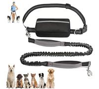Upliftjoys Dog Leash, Upliftjoys Hands Free Dog Leash with Zipper Pouch, Dual Padded Handles Dogs Leashs, for All Dogs, Reflective Design for Walking Running (1Leash-Gray)