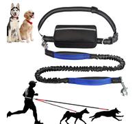 Upliftjoys Dog Leash, Upliftjoys Hands Free Dog Leash with Zipper Pouch, Dual Padded Handles Running Leashes for Medium and Large Dogs, Reflective Design for Walking Running (Blue,Single Rope)
