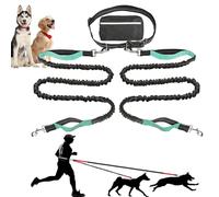 Upliftjoys Dog Leash, Upliftjoys Hands Free Dog Leash with Zipper Pouch, Dual Padded Handles Running Leashes for Medium and Large Dogs, Reflective Design for Walking Running (Mint Green,Double Rope)