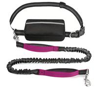 Upliftjoys Dog Leash, Upliftjoys Hands Free Dog Leash with Zipper Pouch, Dual Padded Handles Running with Reflective Design, for Medium and Large Dog (Rose Red,Single Rope)