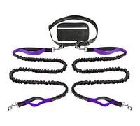 Upliftjoys Dog Leash, Upliftjoys Hands Free Dog Leash with Zipper Pouch, Dual Padded Handles Running with Reflective Design, for Medium and Large Dog (Purple,Double Rope)