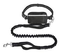 Upliftjoys Dog Leash, Upliftjoys Hands Free Dog Leash with Zipper Pouch, Dual Padded Handles Running with Reflective Design, for Medium and Large Dog (Black,Single Rope)