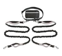 Upliftjoys Dog Leash, Upliftjoys Hands Free Dog Leash with Zipper Pouch, Dual Padded Handles Running with Reflective Design, for Medium and Large Dog (Silver Gray,Double Rope)