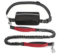 Upliftjoys Dog Leash, Upliftjoys Hands Free Dog Leash with Zipper Pouch, Dual Padded Handles Running with Reflective Design, for Medium and Large Dog (Red,Single Rope)