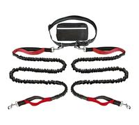 Upliftjoys Dog Leash, Upliftjoys Hands Free Dog Leash with Zipper Pouch, Dual Padded Handles Running with Reflective Design, for Medium and Large Dog (Red,Double Rope)