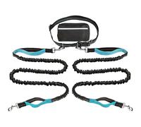 Upliftjoys Dog Leash, Upliftjoys Hands Free Dog Leash with Zipper Pouch, Dual Padded Handles Running with Reflective Design, for Medium and Large Dog (Sky Blue,Double Rope)