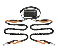 Upliftjoys Dog Leash, Upliftjoys Hands Free Dog Leash with Zipper Pouch, Dual Padded Handles Running with Reflective Design, for Medium and Large Dog (Orange,Double Rope)