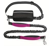 Upliftjoys Dog Leash, Upliftjoys Hands Free Dog Leash with Zipper Pouch, Dual Padded Handles Waist Leashes for Dogs Walking, Retractable Adjustable, Reflective Design (Rose Red,Single Rope)