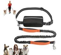 Upliftjoys Dog Leash, Upliftjoys Hands Free Dog Leash with Zipper Pouch, Dual Padded Handles Waist Leashes for Walking, Retractable Dogs Leashes for Small＆Large Dogs (Orange,Single Cord)
