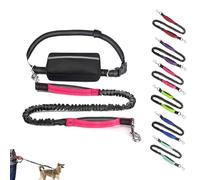Upliftjoys Dog Leash, Upliftjoys Hands Free Dog Leash with Zipper Pouch, Dual Padded Handles Waist Leashes for Dogs Walking, for Walking Hiking Running, Large and Medium Breeds (Rose,A 1 Dog)