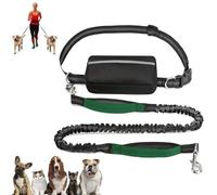 Upliftjoys Dog Leash, Upliftjoys Hands Free Dog Leash with Zipper Pouch, Dual Padded Handles Waist Leashes for Walking, Retractable Dogs Leashes for Small＆Large Dogs (Grass Green,Single Cord)