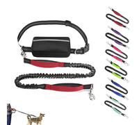 Upliftjoys Dog Leash, Upliftjoys Hands Free Dog Leash with Zipper Pouch, Dual Padded Handles Waist Leashes for Dogs Walking, for Walking Hiking Running, Large and Medium Breeds (Red,A 1 Dog)