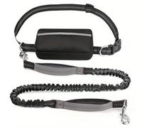 Upliftjoys Dog Leash, Upliftjoys Hands Free Dog Leash with Zipper Pouch, Dual Padded Handles Waist Leashes for Dogs Walking, Retractable Adjustable, Reflective Design (Gray,Single Rope)