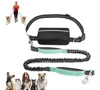 Upliftjoys Dog Leash, Upliftjoys Hands Free Dog Leash with Zipper Pouch, Dual Padded Handles Waist Leashes for Walking, Retractable Dogs Leashes for Small＆Large Dogs (Light green,Single Cord)