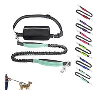 Upliftjoys Dog Leash, Upliftjoys Hands Free Dog Leash with Zipper Pouch, Dual Padded Handles Waist Leashes for Dogs Walking, for Walking Hiking Running, Large and Medium Breeds (Lake Blue,A 1 Dog)