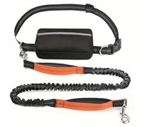 Upliftjoys Dog Leash, Upliftjoys Hands Free Dog Leash with Zipper Pouch, Dual Padded Handles Waist Leashes for Dogs Walking, Retractable Adjustable, Reflective Design (Orange,Single Rope)