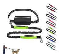 Upliftjoys Dog Leash, Upliftjoys Hands Free Dog Leash with Zipper Pouch, Dual Padded Handles Waist Leashes for Dogs Walking, for Walking Hiking Running, Large and Medium Breeds (Green,A 1 Dog)