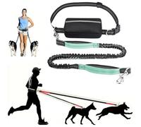 Upliftjoys Dog Leash, Upliftjoys Hands Free Dog Leash with Zipper Pouch, Retractable Adjustable Bungee Waist, for Medium and Large Dog, Reflective Design (Light Green,Single Rope)