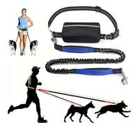 Upliftjoys Dog Leash, Upliftjoys Hands Free Dog Leash with Zipper Pouch, Retractable Adjustable Bungee Waist, for Medium and Large Dog, Reflective Design (Blue,Single Rope)