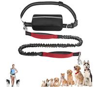 Upliftjoys Dog Leash, Upliftjoys Hands Free Dog Leash with Zipper Pouch, Retractable Dogs Leashes, Adjustable Dual Padded Handles, Reflective Design (Red-Single)