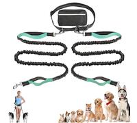 Upliftjoys Dog Leash, Upliftjoys Hands Free Dog Leash with Zipper Pouch, Retractable Dogs Leashes, Adjustable Dual Padded Handles, Reflective Design (Green-Double)
