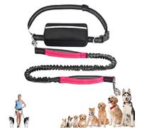 Upliftjoys Dog Leash, Upliftjoys Hands Free Dog Leash with Zipper Pouch, Retractable Dogs Leashes, Adjustable Dual Padded Handles, Reflective Design (Pink-Single)