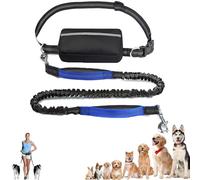 Upliftjoys Dog Leash, Upliftjoys Hands Free Dog Leash with Zipper Pouch, Retractable Dogs Leashes, Adjustable Dual Padded Handles, Reflective Design (Blue-Single)