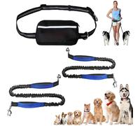 Upliftjoys Hands-Free Dog Leash,5.5 Ft Upliftjoys Dog Leash with Zipper Pouch,Retractable Hands Free Dogs Leashs with Zipper Pouch,for Dogs Walking (Blue,Double Rope)