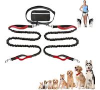 Upliftjoys Hands-Free Dog Leash,5.5 Ft Upliftjoys Dog Leash with Zipper Pouch,Retractable Hands Free Dogs Leashs with Zipper Pouch,for Dogs Walking (Red,Double Rope)