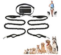 Upliftjoys Hands-Free Dog Leash,5.5 Ft Upliftjoys Dog Leash with Zipper Pouch,Retractable Hands Free Dogs Leashs with Zipper Pouch,for Dogs Walking (Black,Double Rope)