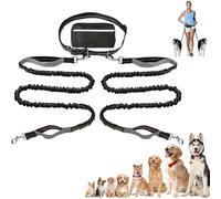 Upliftjoys Hands-Free Dog Leash,5.5 Ft Upliftjoys Dog Leash with Zipper Pouch,Retractable Hands Free Dogs Leashs with Zipper Pouch,for Dogs Walking (Gray,Double Rope)