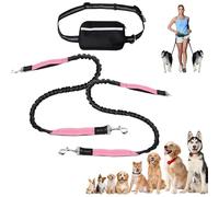Upliftjoys Hands-Free Dog Leash,5.5 Ft Upliftjoys Dog Leash with Zipper Pouch,Retractable Hands Free Dogs Leashs with Zipper Pouch,for Dogs Walking (Pink,Double Rope)