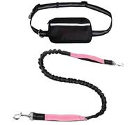 Upliftjoys Hands Free Dog Leash with Zipper Pouch, 5.5 Ft Hands Free Dog Leash with Zipper Pouch Dual Padded Handles, for Small＆Large Dogs, Running, Walking & Training (Pink)